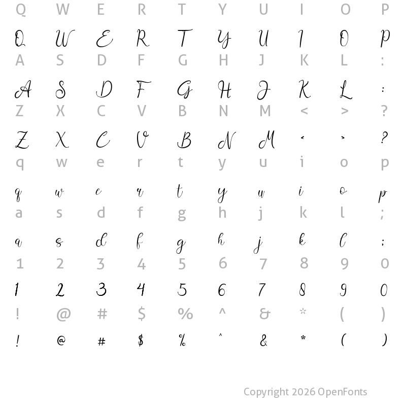 Character Map of Aisbum Slashey Regular