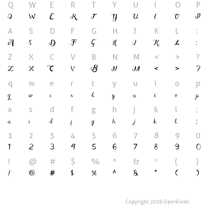 Character Map of Aisy Khadijah Regular