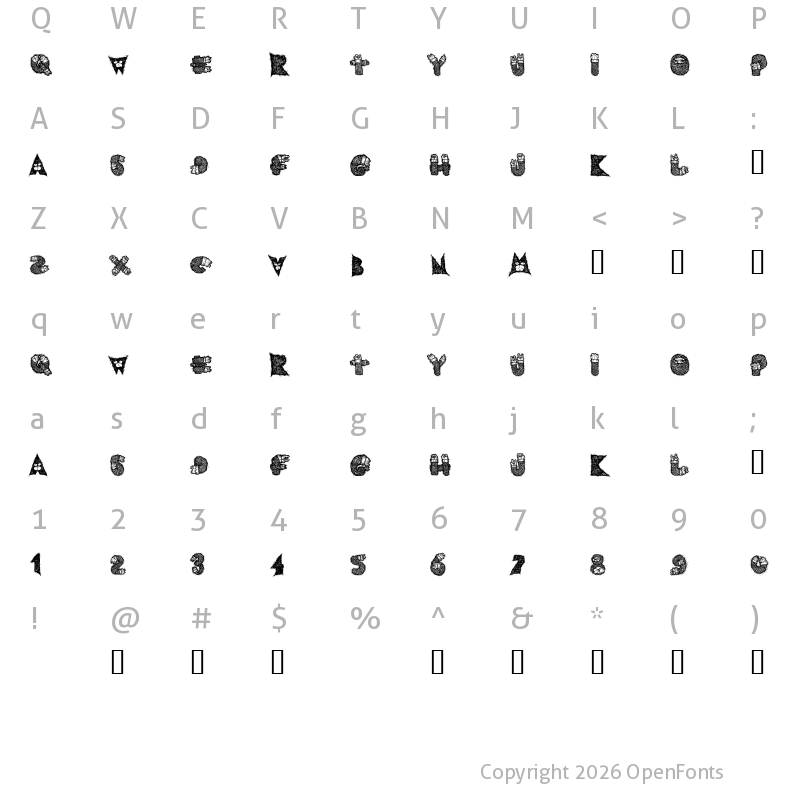 Character Map of AIxDARBOTZCUMI Regular