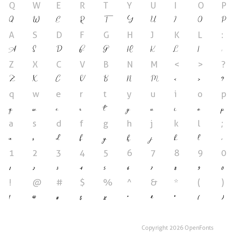 Character Map of Ajinomote Regular