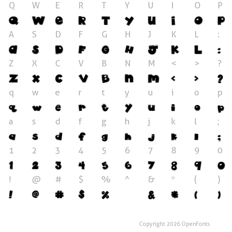 Character Map of akaDylan Collage Regular