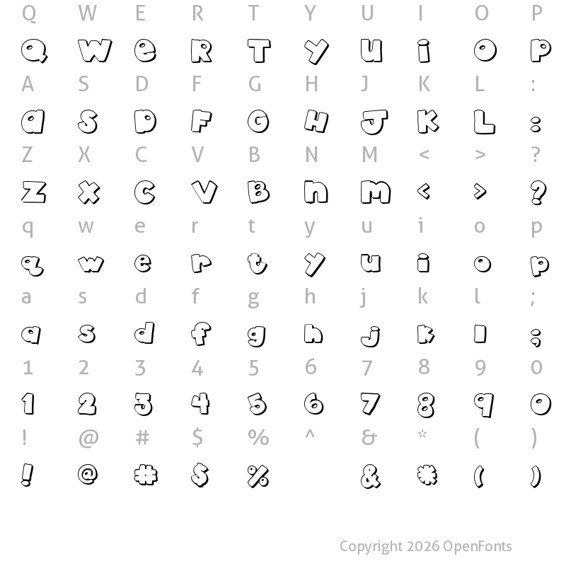 Character Map of akaDylan Open Regular