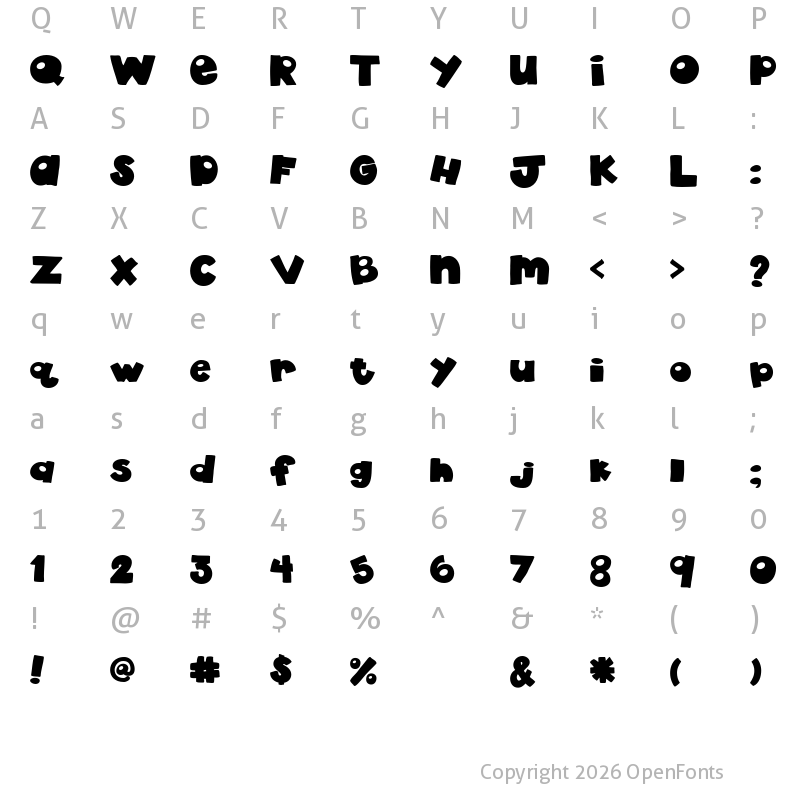 Character Map of akaDylan Plain Regular