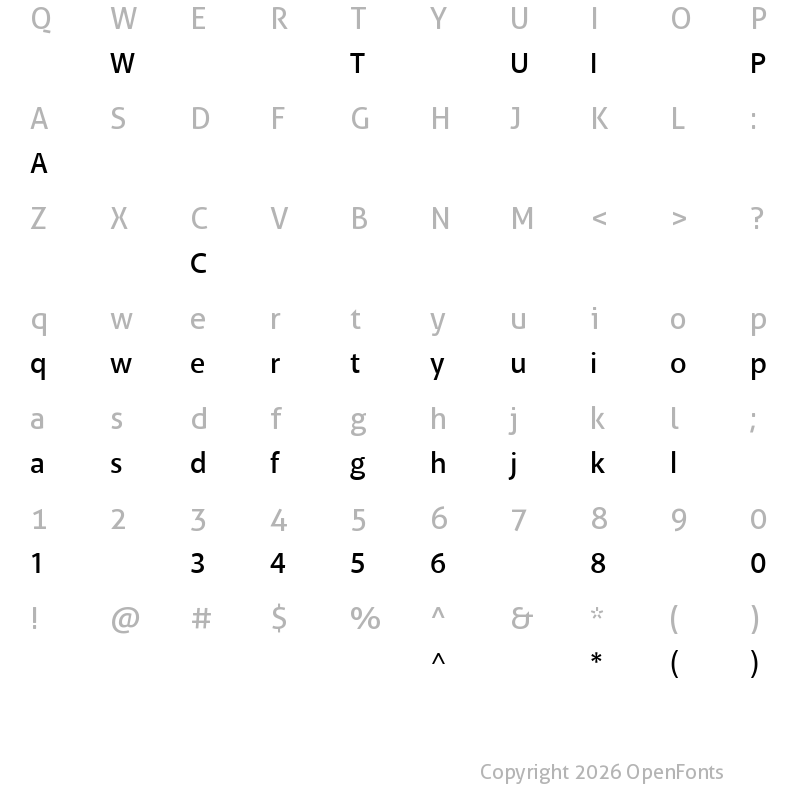 Character Map of Akagi-SemiBold ?