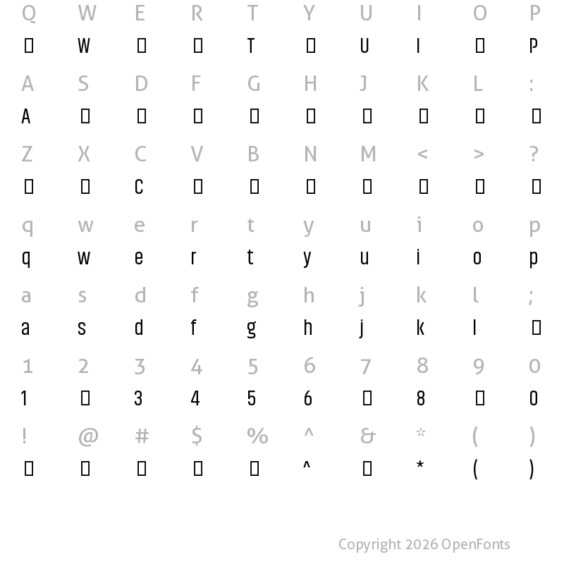 Character Map of Akhand-Regular ?