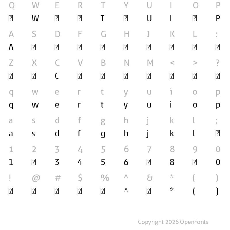 Character Map of AkkoPro-Regular ?