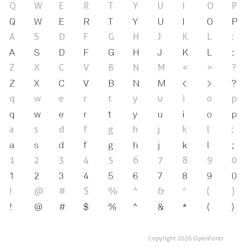 Character Map of Akkurat-Light Regular