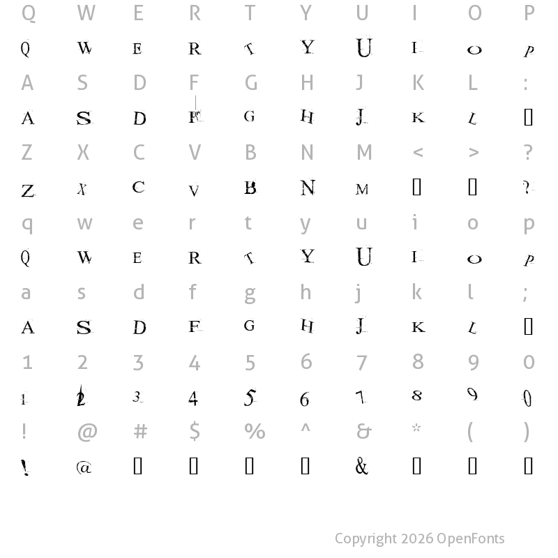 Character Map of akoom Regular