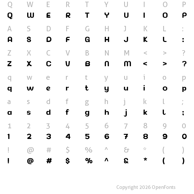 Character Map of Akuina Bold