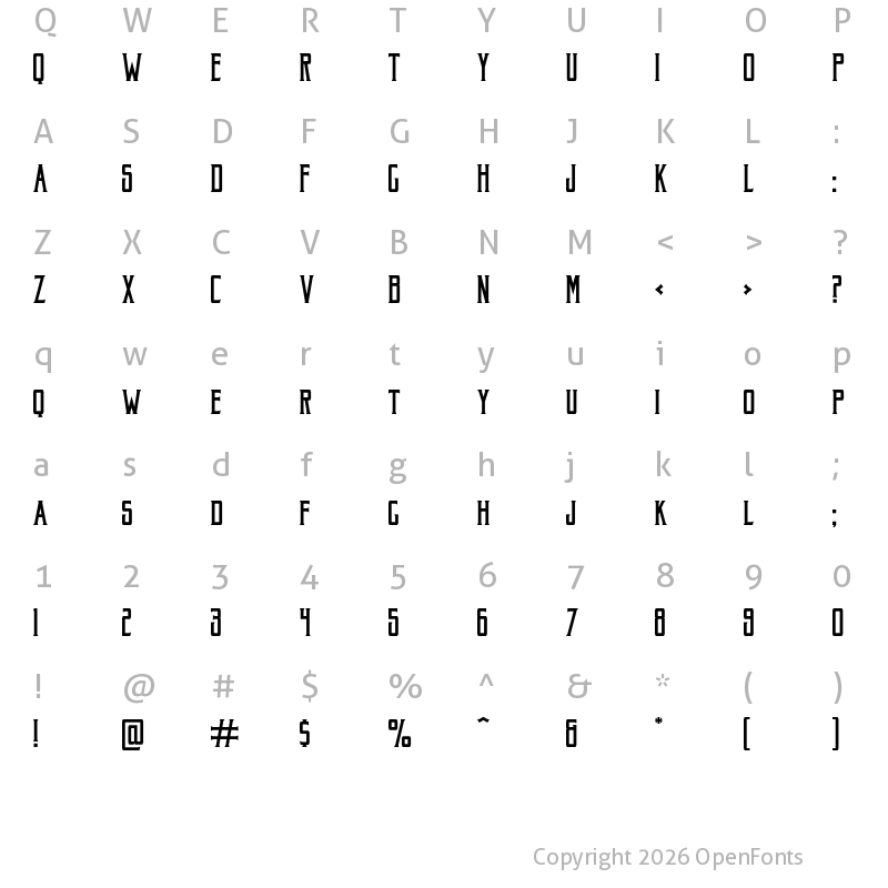 Character Map of Akura Popo Regular
