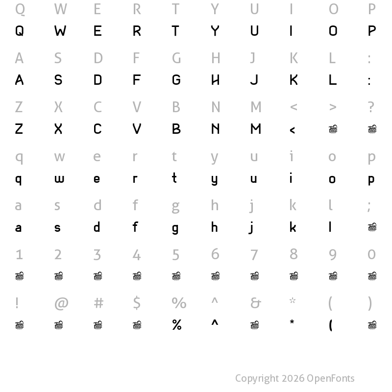 Character Map of Akute Personal Use Bold