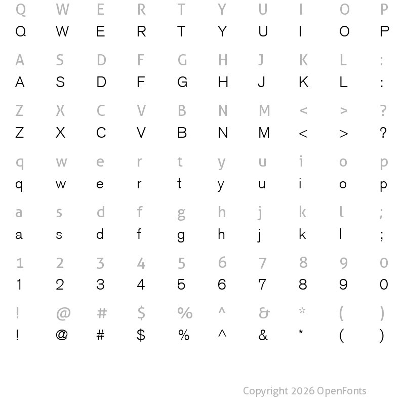 Character Map of AkzidenzGrotesk Regular