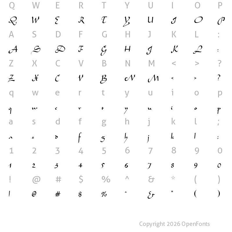 Character Map of Aladdin Regular