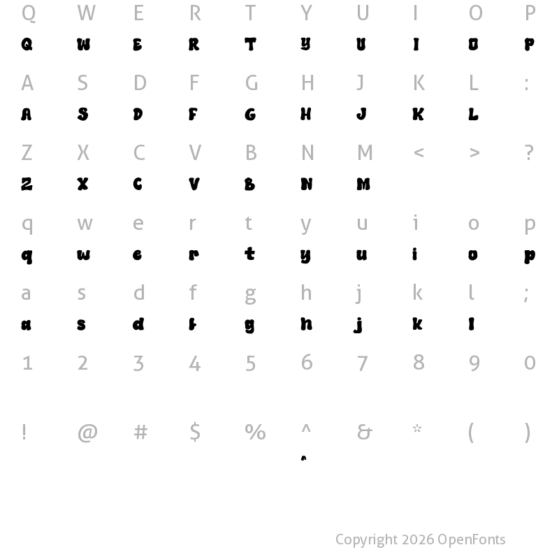 Character Map of Alaskano Free Regular