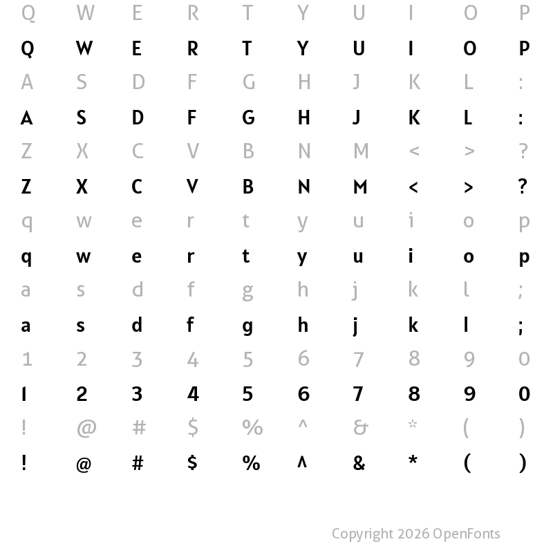 Character Map of Alatsi Regular
