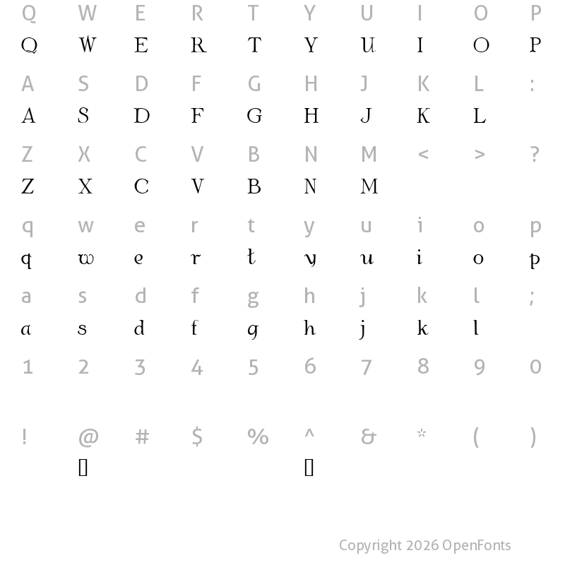 Character Map of Albemarle Demo Regular