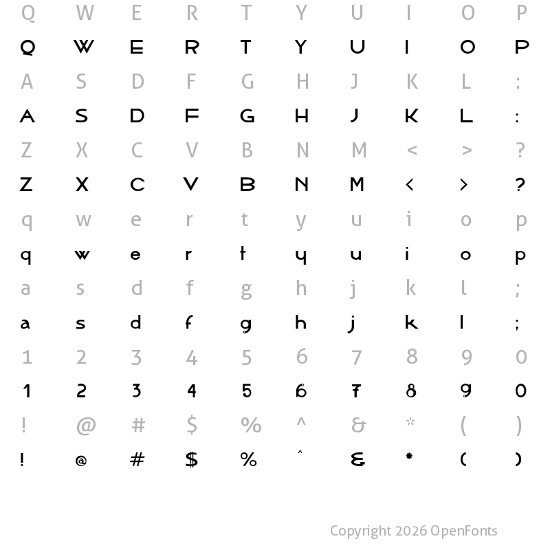 Character Map of AlbergueBoaVontade Regular