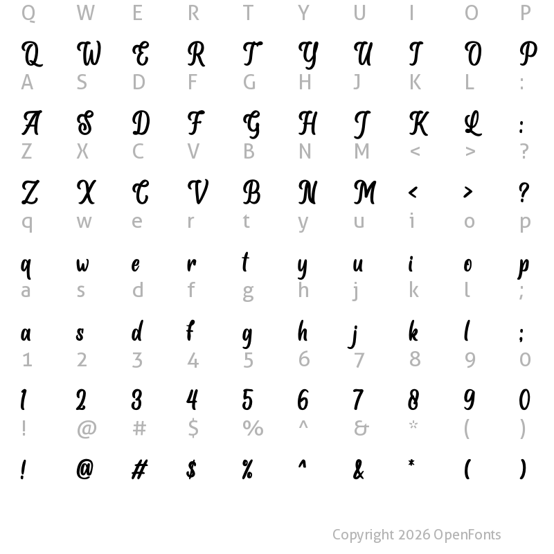 Character Map of Albertho Regular