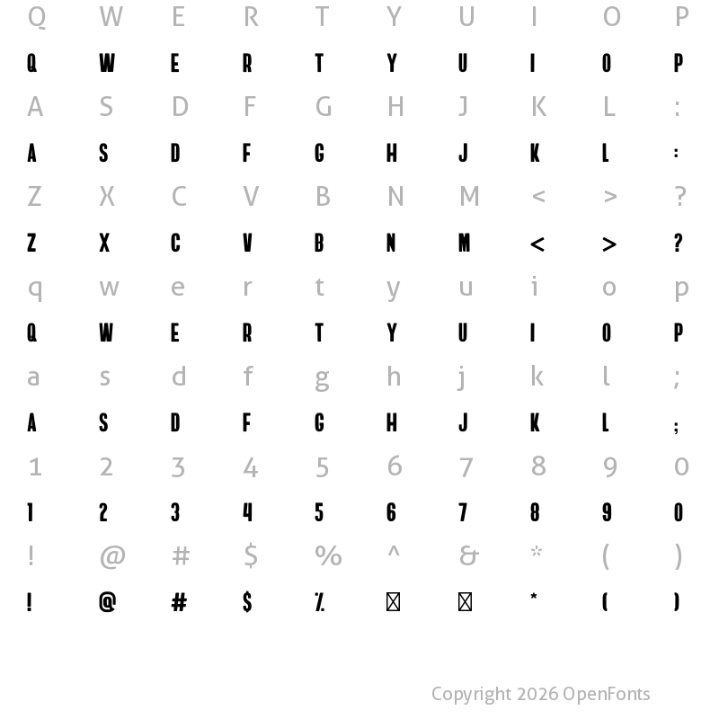 Character Map of Alberto Regular
