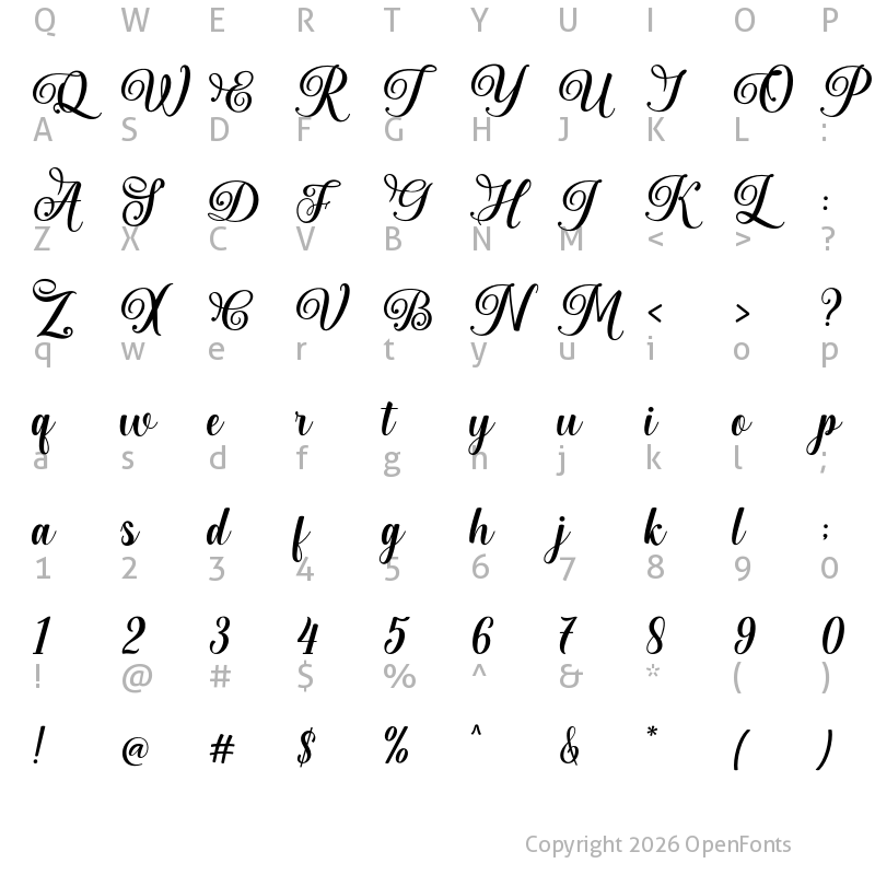 Character Map of Albertya Regular