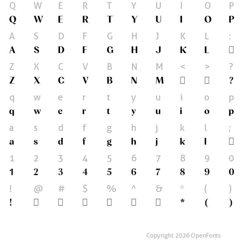 Character Map of Albra Sans TRIAL Semi TRIAL