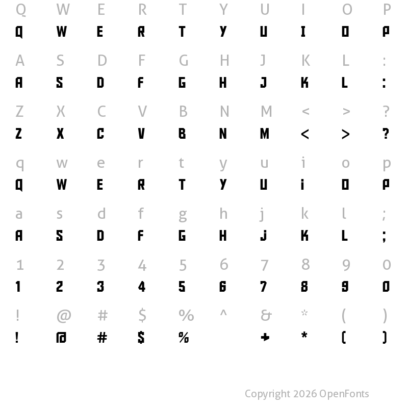 Character Map of Aldo the Apache Regular