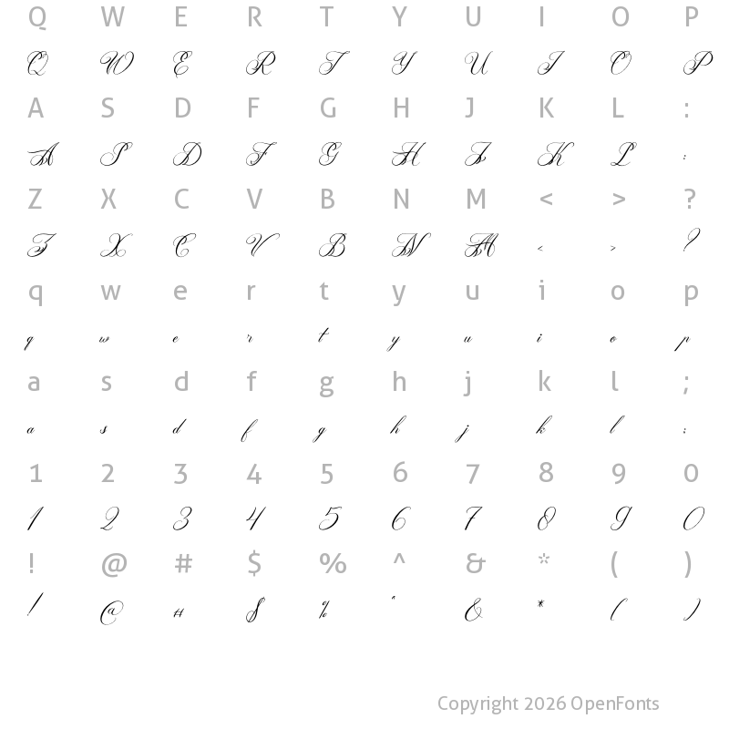 Character Map of Aldyn Heart Regular