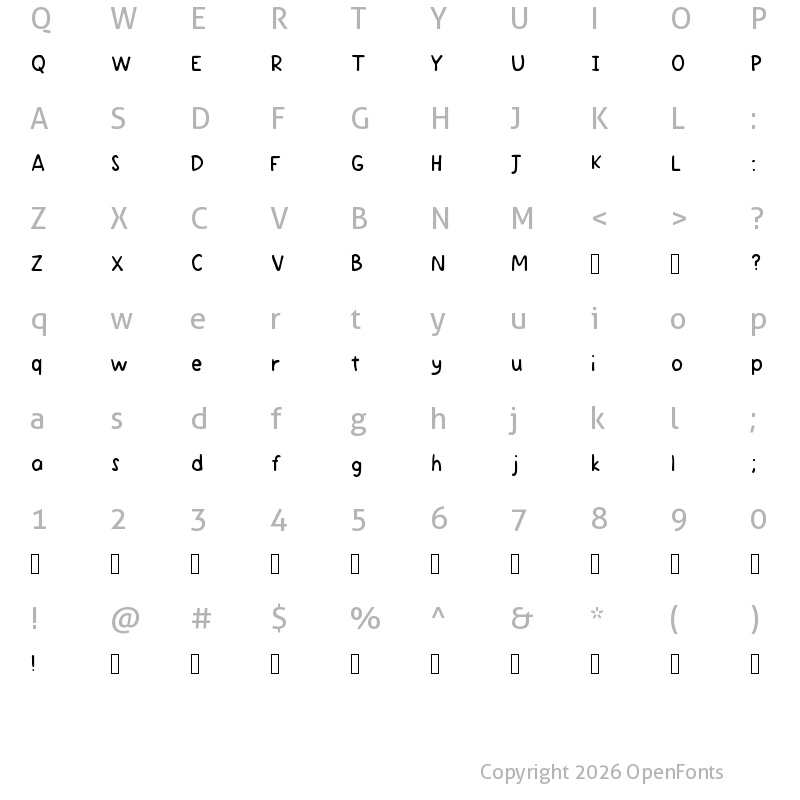 Character Map of Ale Espanol Regular