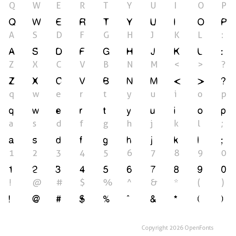 Character Map of Aleatoria Regular