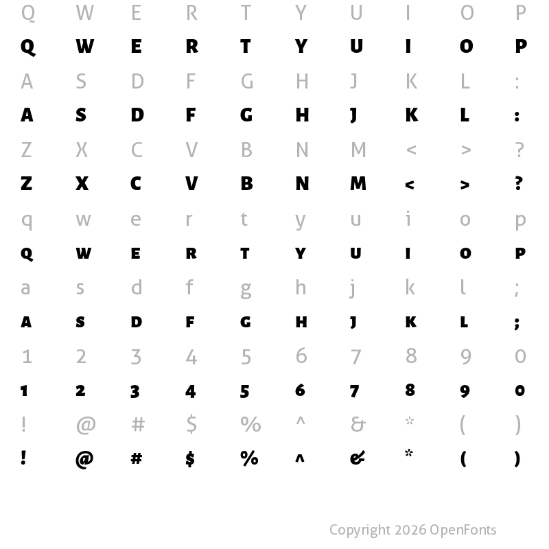 Character Map of Alegreya Sans SC Black