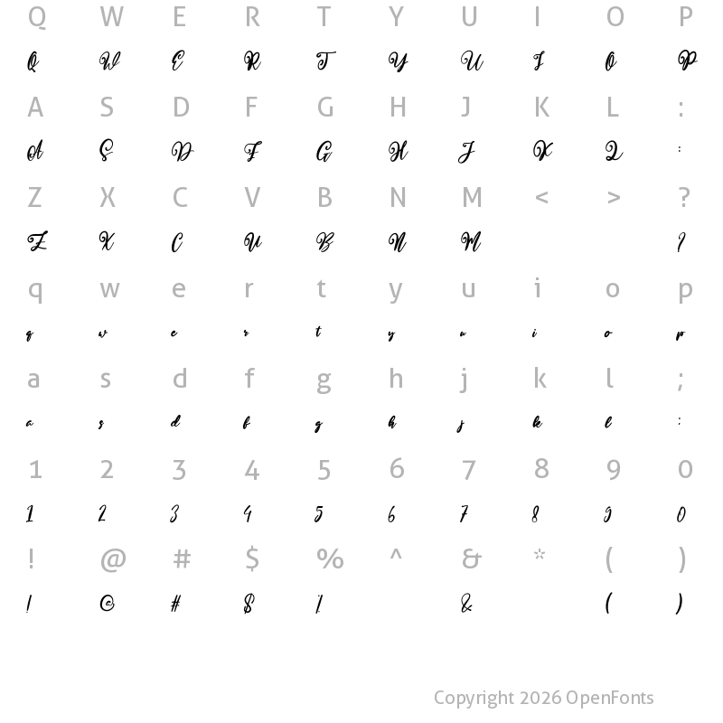 Character Map of Aletta Martta Regular