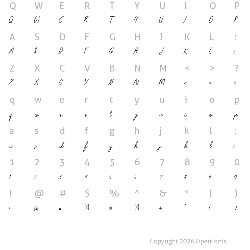 Character Map of Alexandra Magnolia Regular