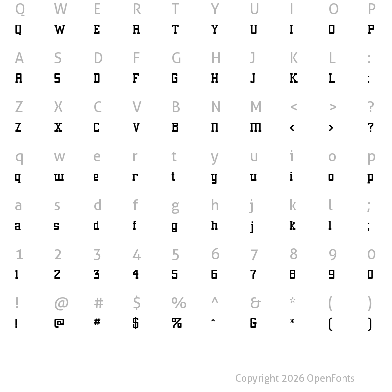 Character Map of Alexandria Medium