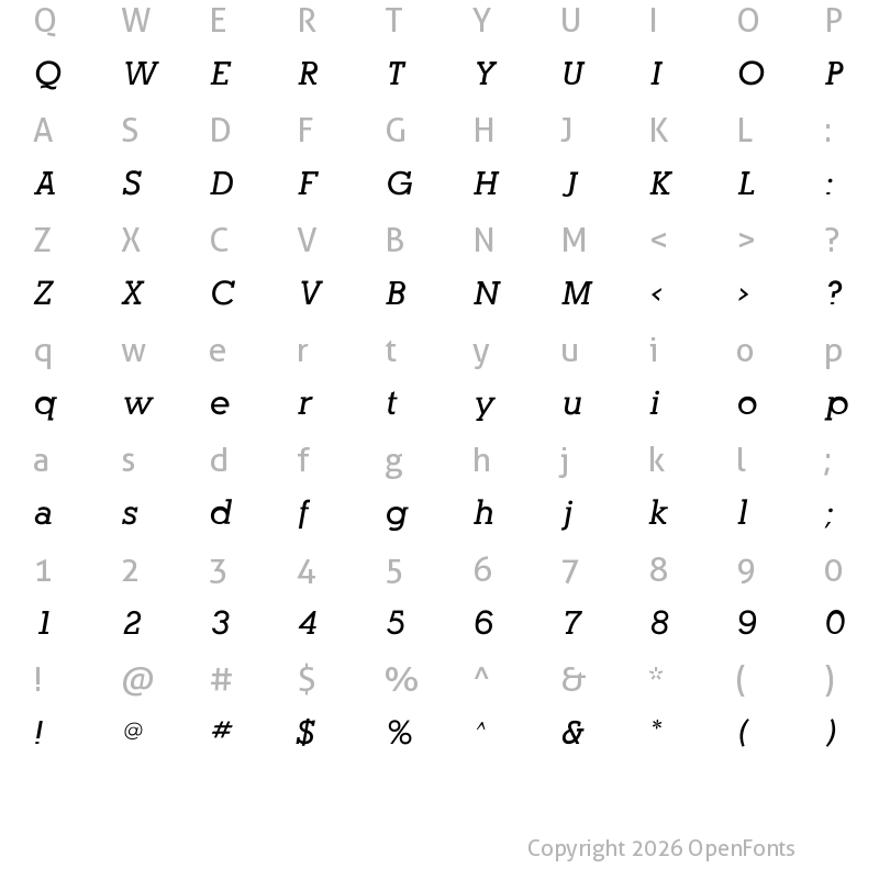 Character Map of AlexandriaFLF Bold Italic