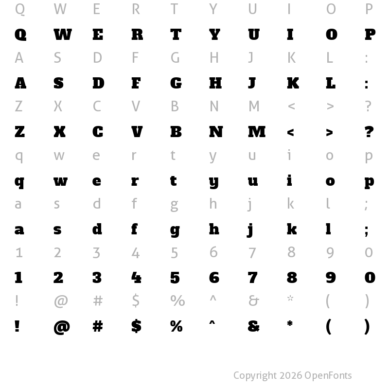 Character Map of Alfa Slab One Regular
