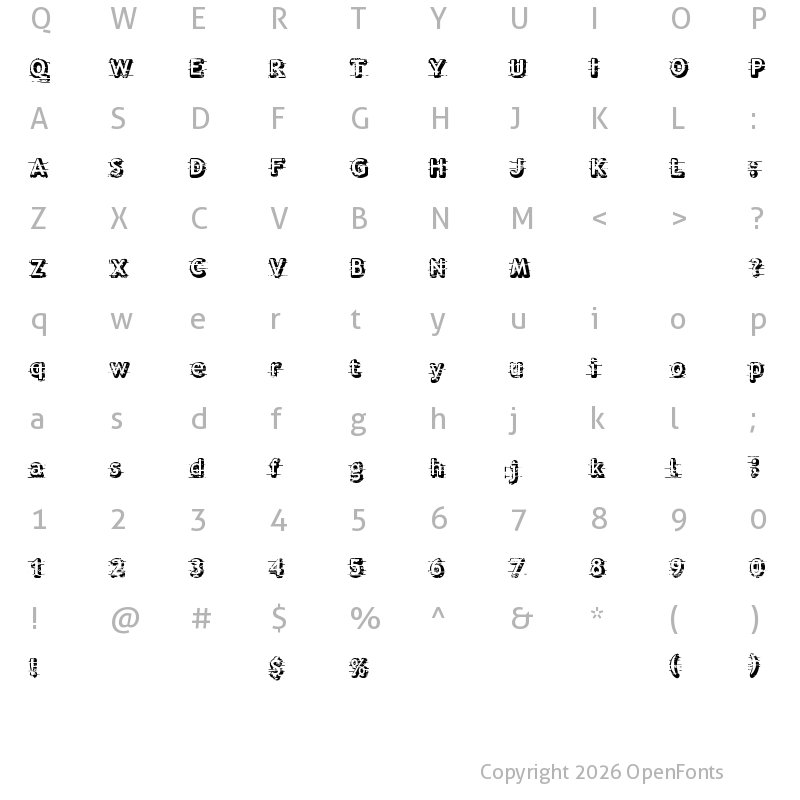 Character Map of Alfred 24 Regular