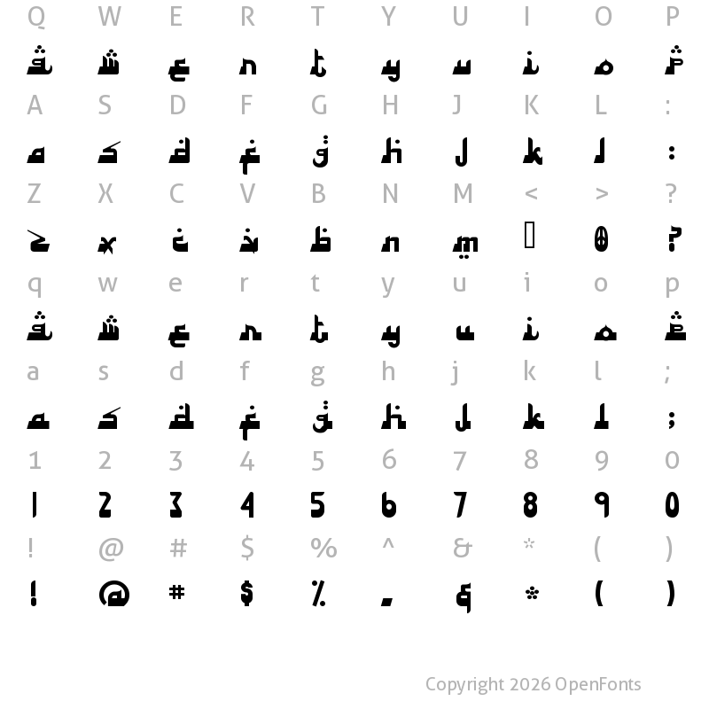 Character Map of Alhambra Deep Regular
