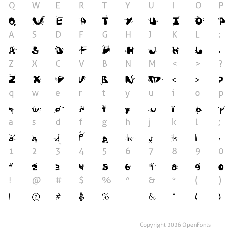 Character Map of alien language Regular