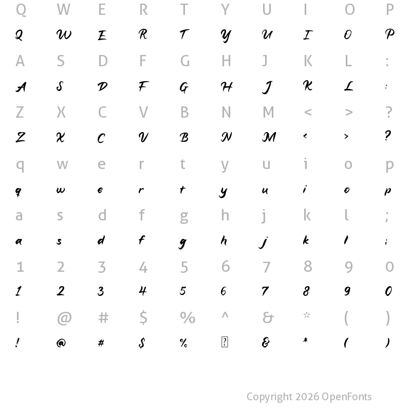 Character Map of Aligatai Regular