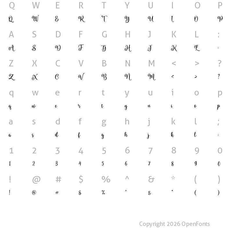 Character Map of Alington Regular