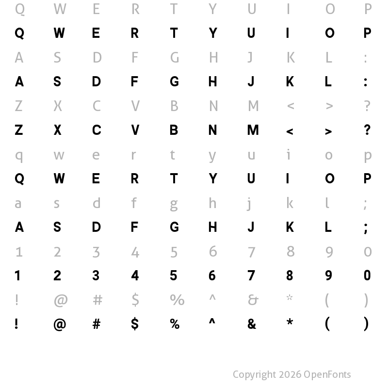 Character Map of ALISEO Regular