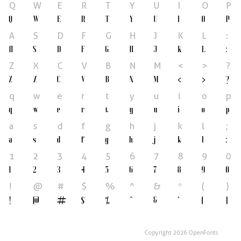 Character Map of Alison finch Regular