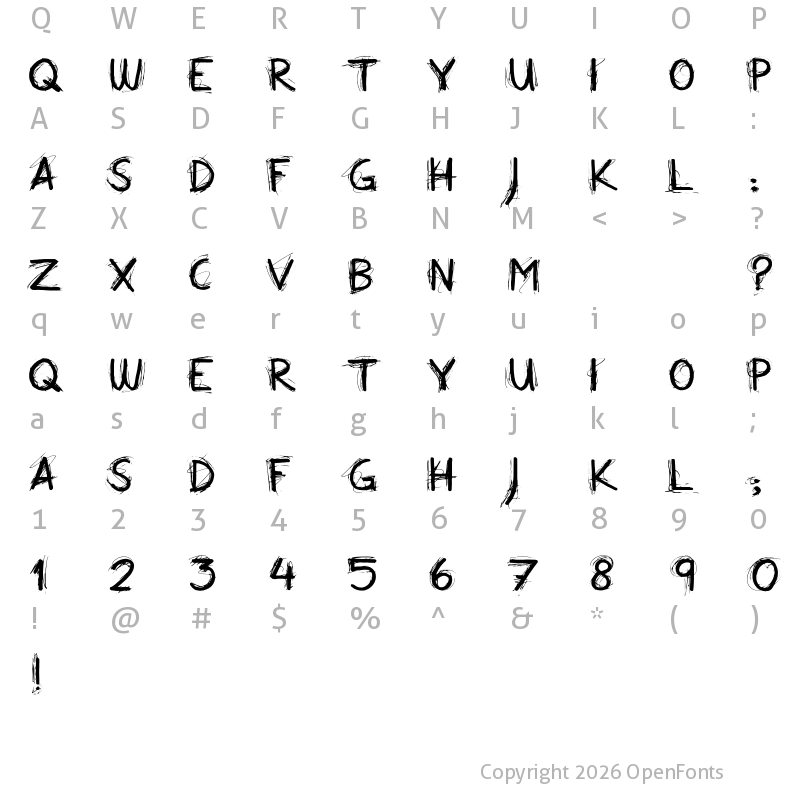 Character Map of All Over Again Regular