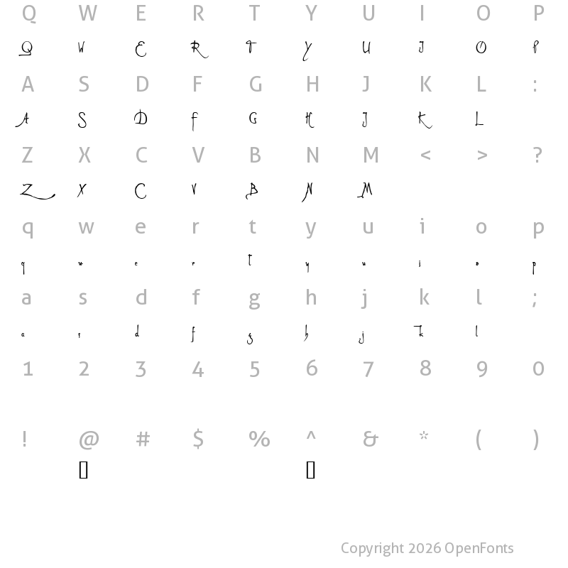 Character Map of Alleghieri Demo Regular
