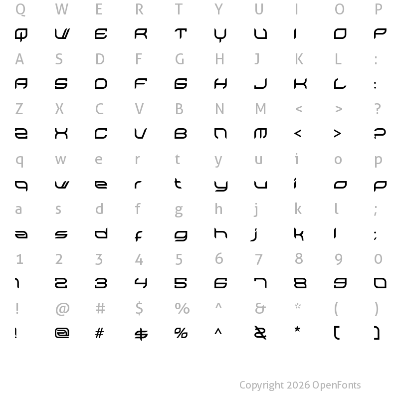 Character Map of Allegias Bold