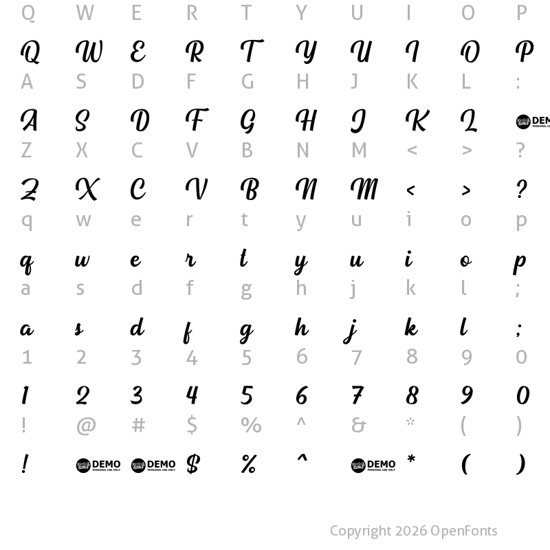 Character Map of Allentown Regular