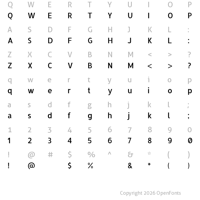 Character Map of Allerta Medium