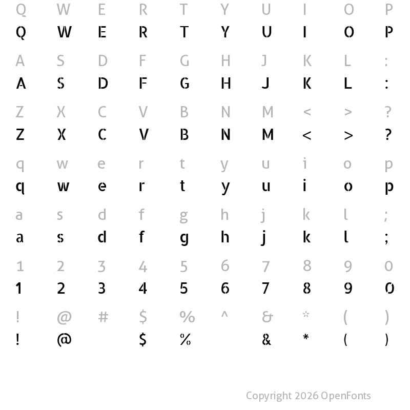 Character Map of Allerta Stencil