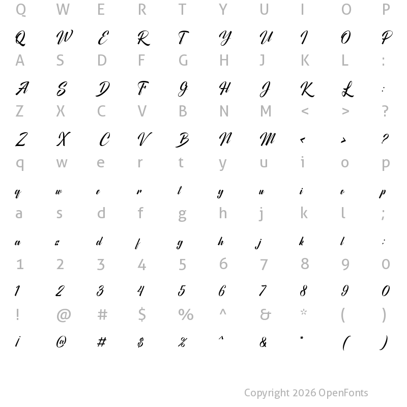 Character Map of Allianty Regular