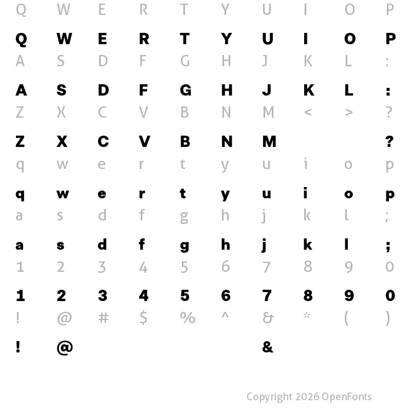 Character Map of Allrounder Grotesk Test Black